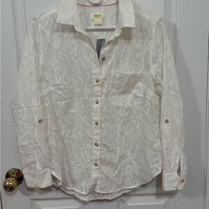 Maeve Cream Button Down Shirt, NWT